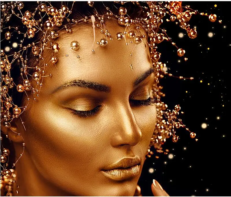 Одна деталь стены Искусство черный Африканский Обнаженная женщина красные губы