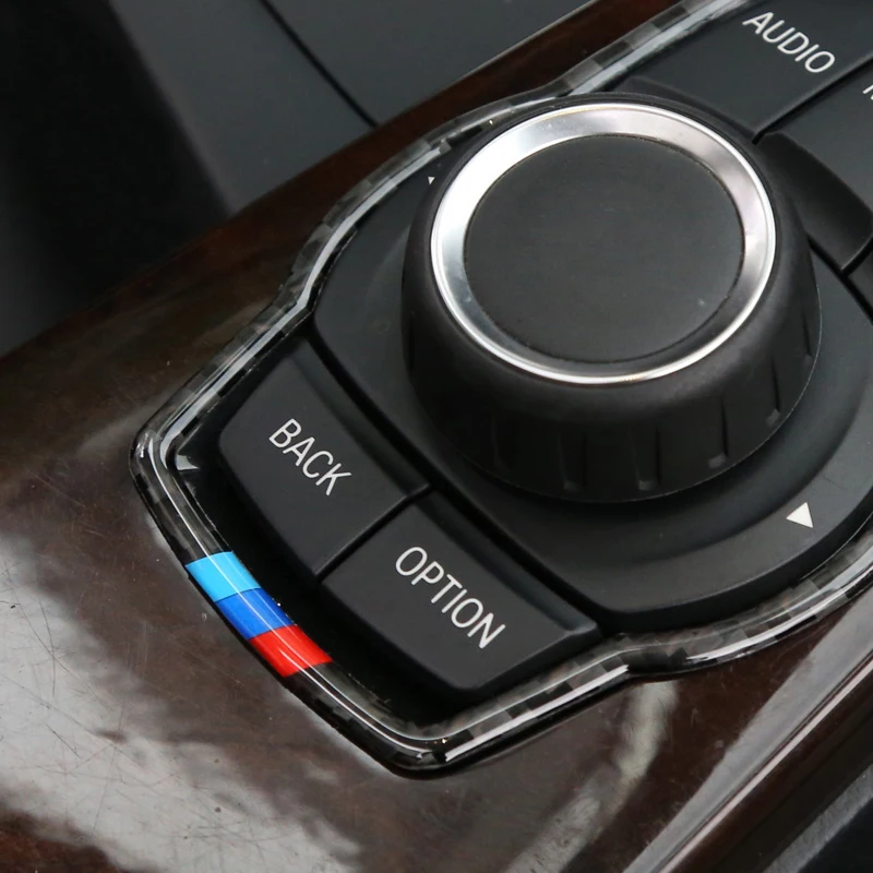 Автомобильные внутренние Мультимедийные кнопки из углеродного волокна рамка