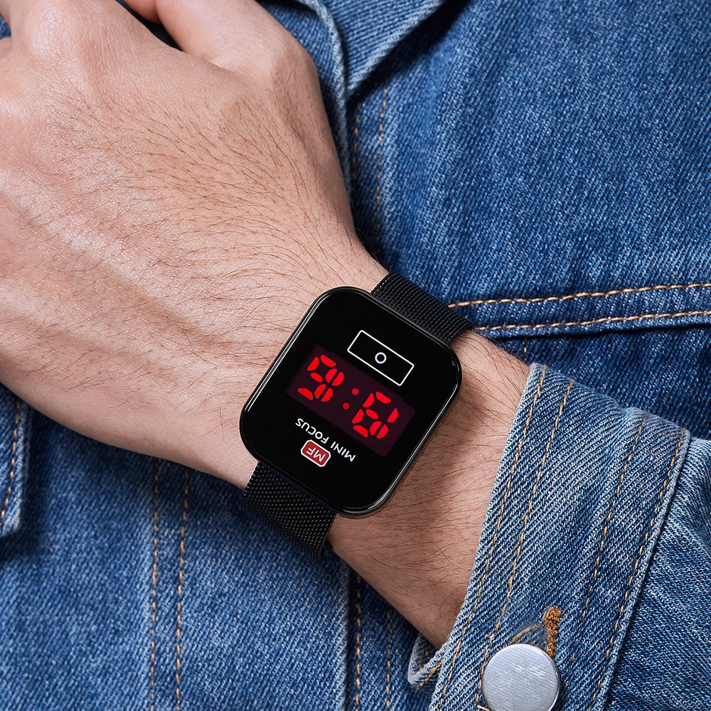 Мужские Цифровые часы MINIFOCUS сенсорный экран светодиодный светильник дисплей