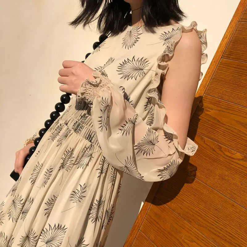 Женское платье в стиле бохо на весну и лето элегантное милое с цветочным принтом