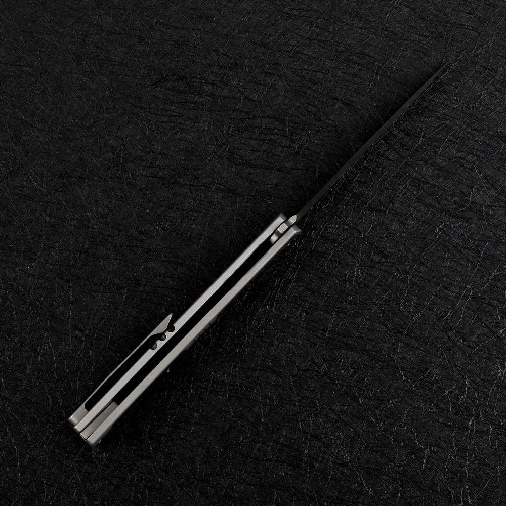 Murah Pisau Lipat Taktis EDC Tipe Pisau Sembilan Duri S90v, Paduan Titanium + Pegangan Serat Karbon, Bantalan Bola, Berburu Dan Berkemah