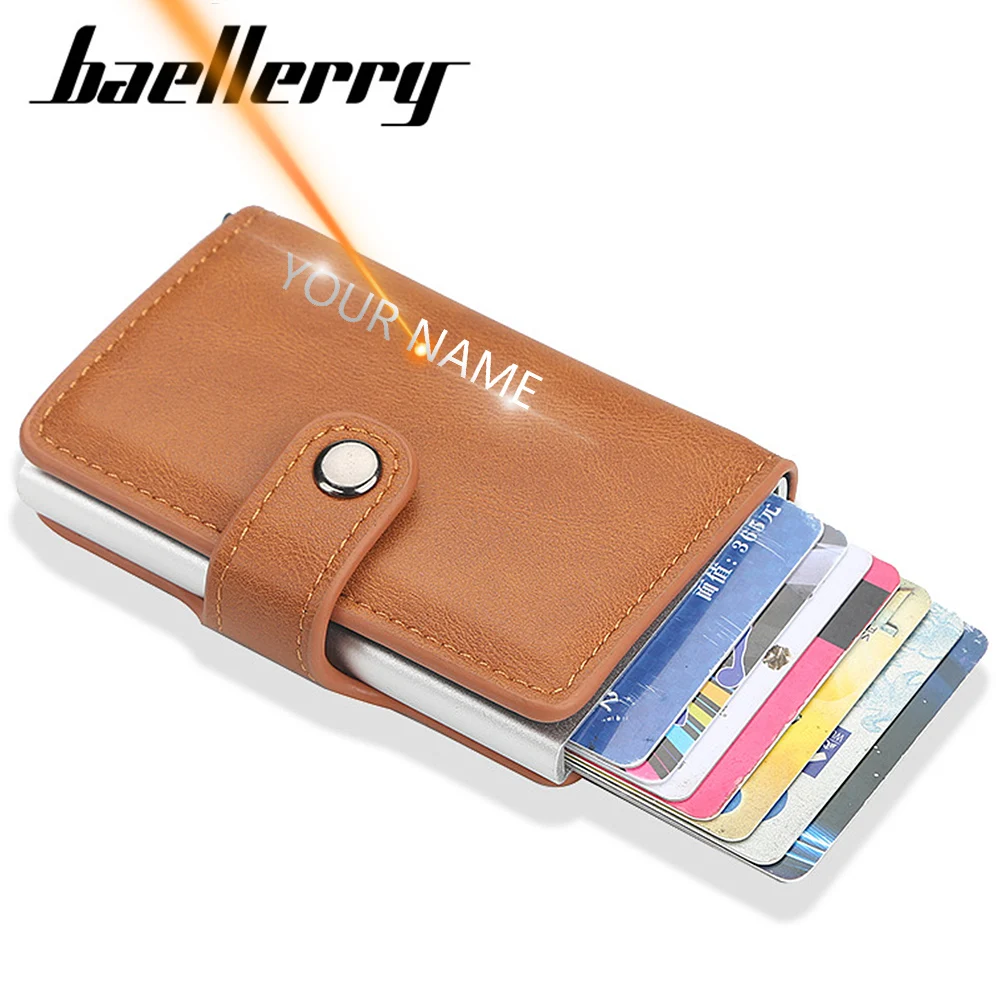 RFID Бесплатная гравировка имени мужские кошельки Качество Rfid держатель для карт