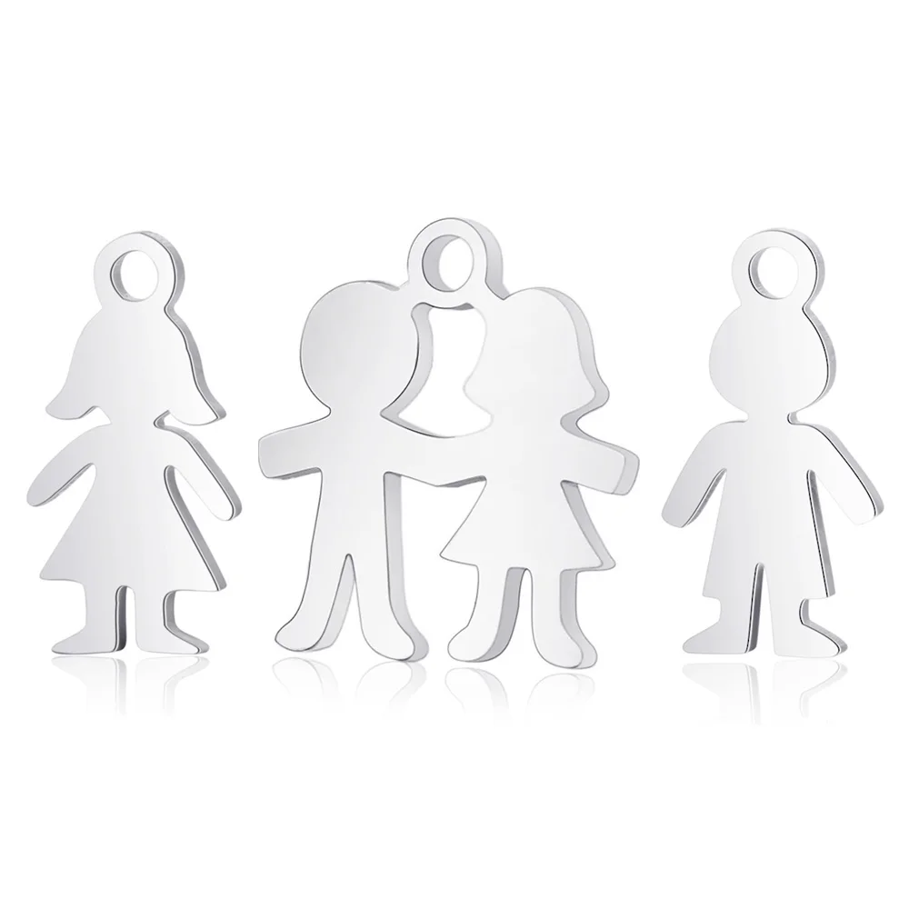 10 шт полированная настоящая нержавеющая сталь маленькие подвески для мальчиков