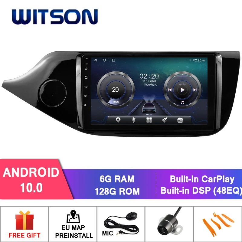 

Автомобильный мультимедийный плеер WITSON, мультимедийный проигрыватель на Android 10,0, 6 + 128 ГБ, 9 дюймов, для KIA CEED 2013-2017, радиоприемник LHD, стерео + беспроводной Carplay + проводной Android авто