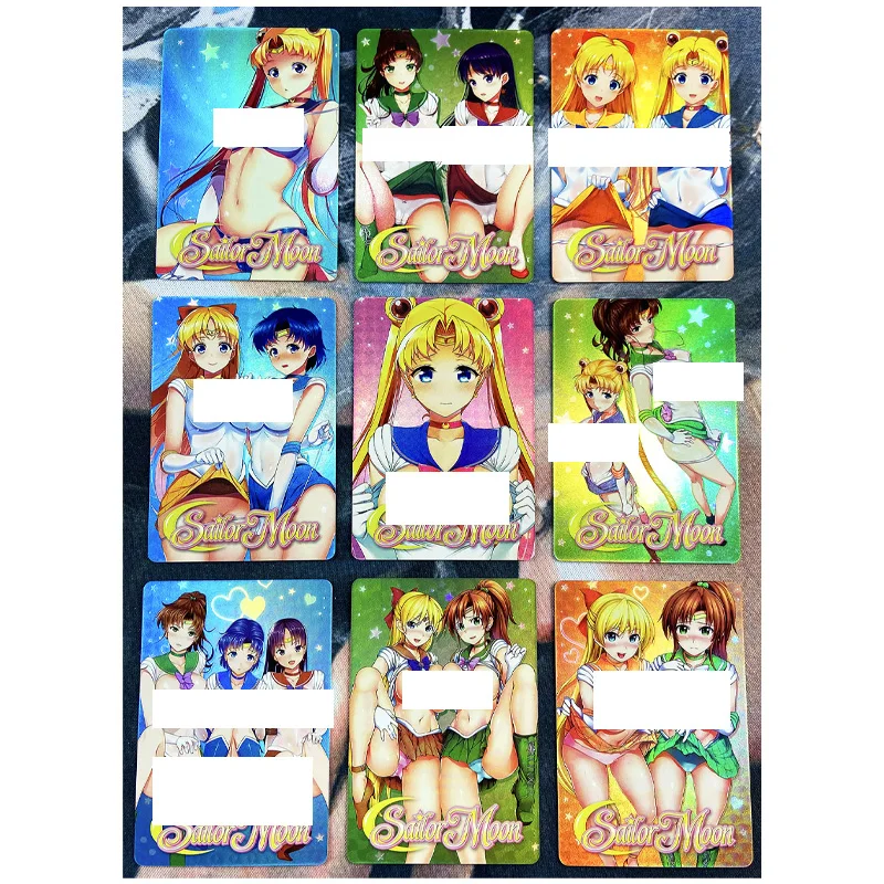 9 unids/set Sailor Moon, juguetes desnudos sexys, pasatiempo, coleccionable, juego de colecci&oacute;n de cartas de Anime-0