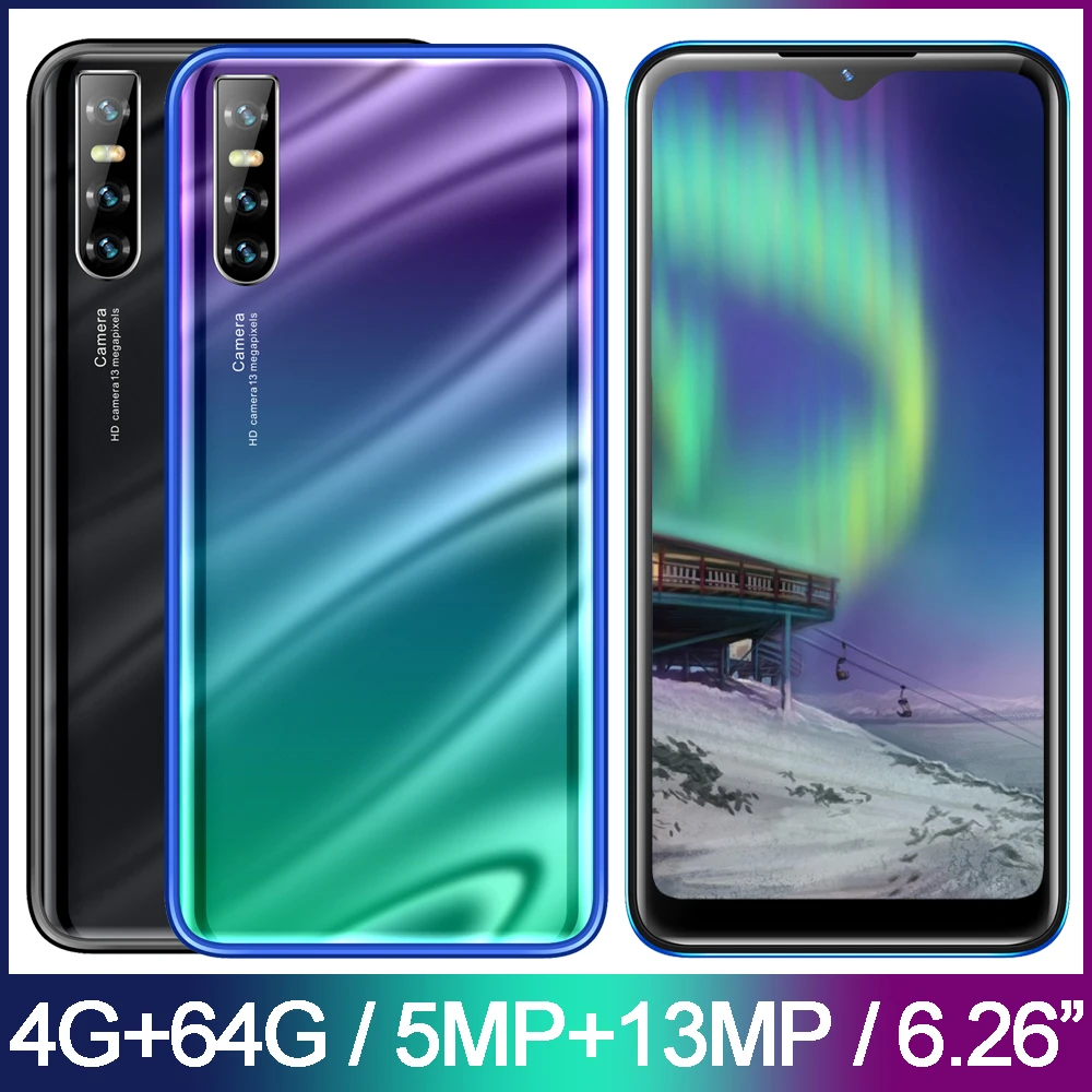Смартфон A9 Waterdrop на Android четыре ядра экран 6 26 дюйма 4 + 64 ГБ 13 МП|Смартфоны| |