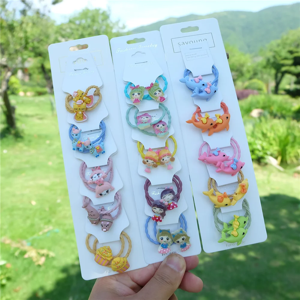 10 шт./компл. с персонажами из мультфильмов для детей волос в форме цветка веревки