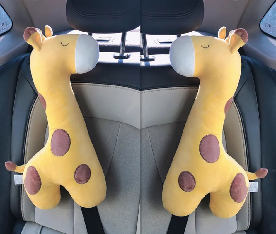 

Car Seat Belt Stuffed Doll Shoulder Cover Waist Pillow Cartoon Car Neck Pillow Adult Children Universal Appease Baby Car Decor