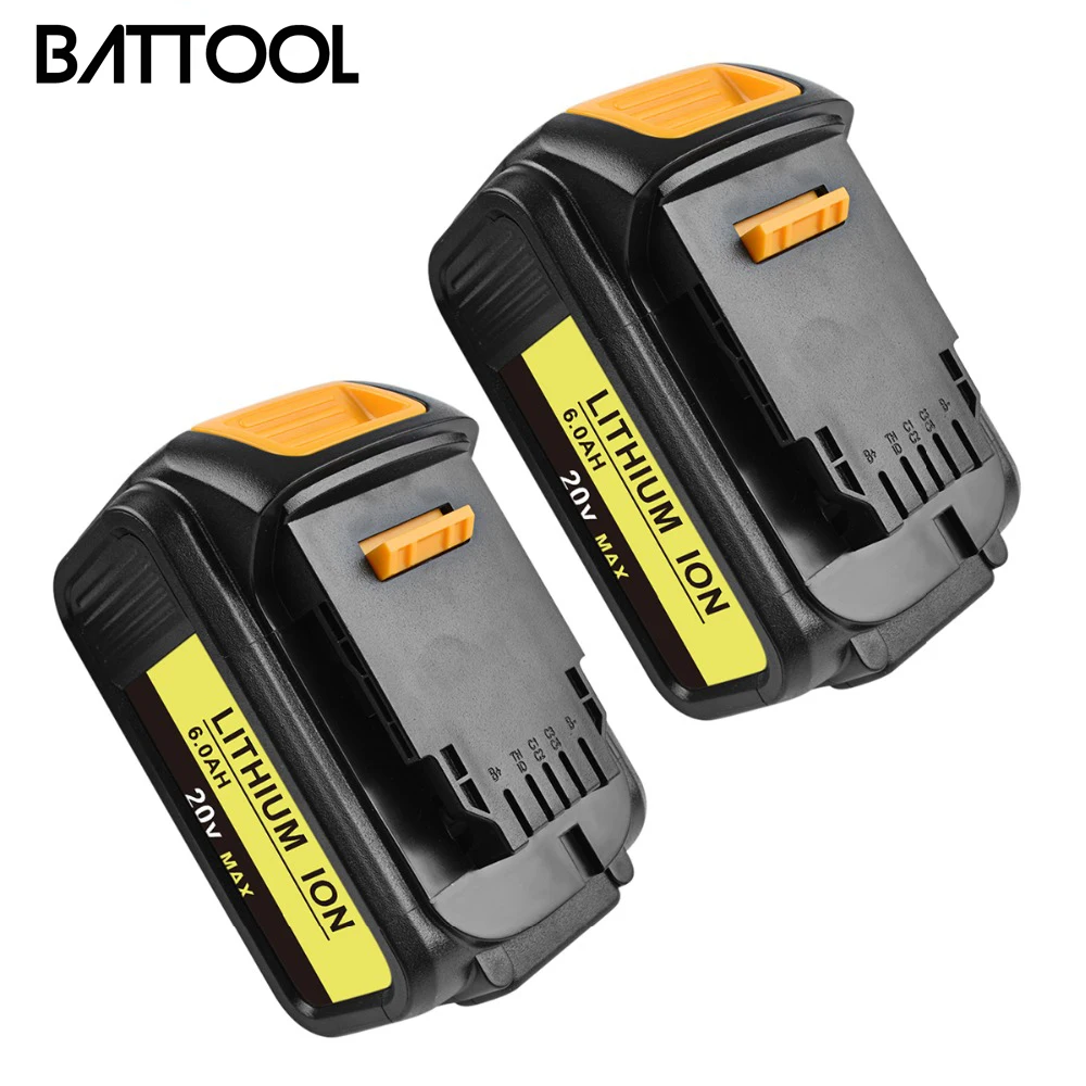 Batcool 6000 мАч 20 в 2 упаковки для Dewalt батарея электроинструмента DCB182 DCB 200 DCB180 DCB181 DCB201