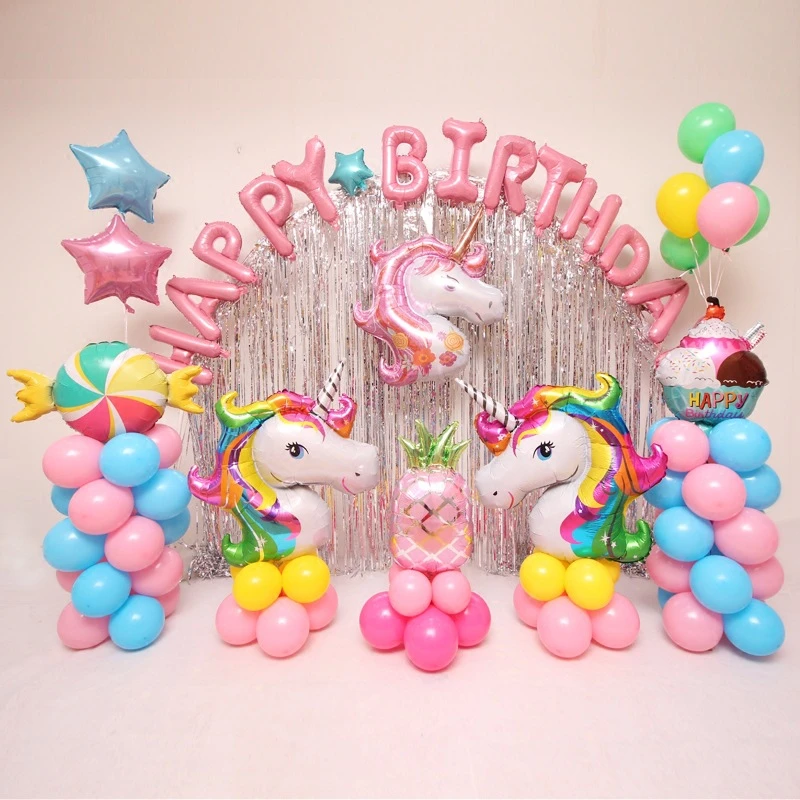 

110x80cm Unicorn balloons Birthday Party decoration Kids Unicorn Party Favor Balloons Unicornio Wedding Decoration Baby Shower