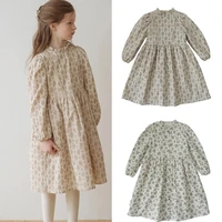 2021 new autumn lou brand kids dress for girls cute flower long sleeve princess dresses baby toddler cotton fashion clothes
