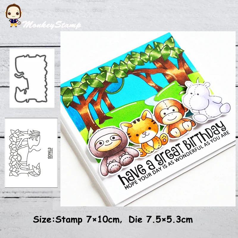 Обезьяна лес крик металлические штампы и трафарет для DIY Скрапбукинг Фотоальбом