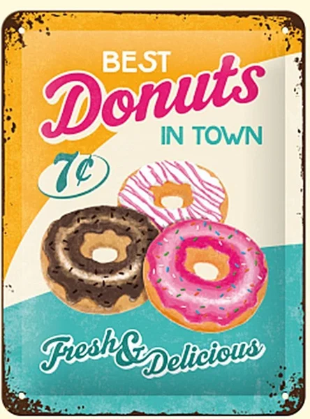 

Пончики маленький стальной знак металлический жестяной знак Железный Декор подарки