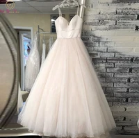 simple sweetheart neck wedding dresses a line whiteivory spaghetti straps bridal gowns 2022 beach tulle vestido de noiva