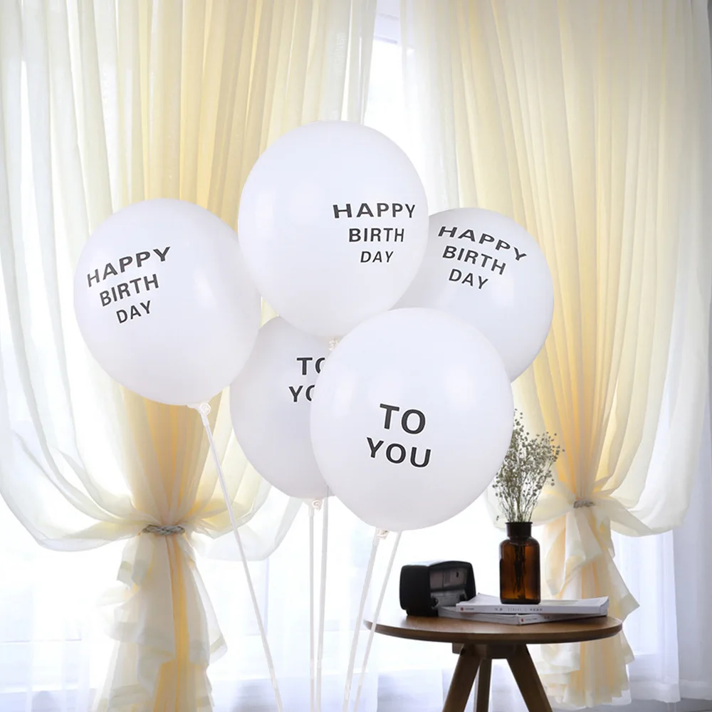 

12 inch 2.8g 10pcs/30pcs Happy Birthday Balloon HAPPY BIRTHDAY TO YOU Letter Latex Balloon 1st Birthday Party Decorations