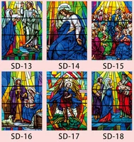 Custom Size Church figures Character Window Film Static Cling Frosted Window Sticker Stained Glass Foil Raamfolie 100cmx120cm