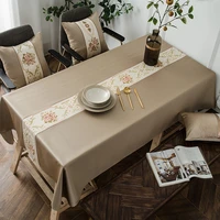 vintage waterproof embroidered tablecloth classical design decorative dinning table cover quality elegant dirtproof table cloth