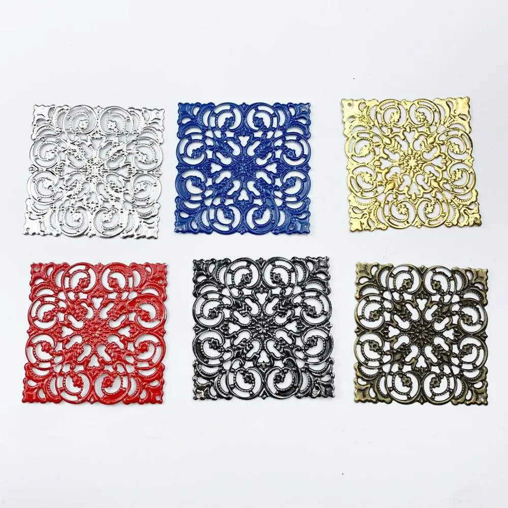 10 шт 5 см металлическая филигрань цветы для изготовления украшений Сделай Сам