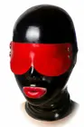 100% резиновая маска Gummi, латексная черно-красная маска для косплея с повязкой на глаза xs-xxl 0,45 мм