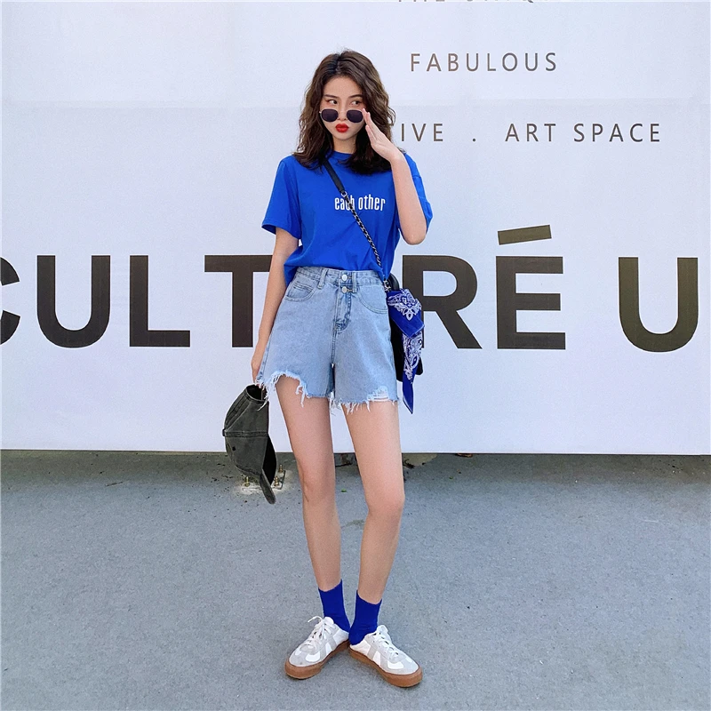 

Firm offers new film ~ video ~ spring han edition high waist thin flash a bull-puncher knickers female