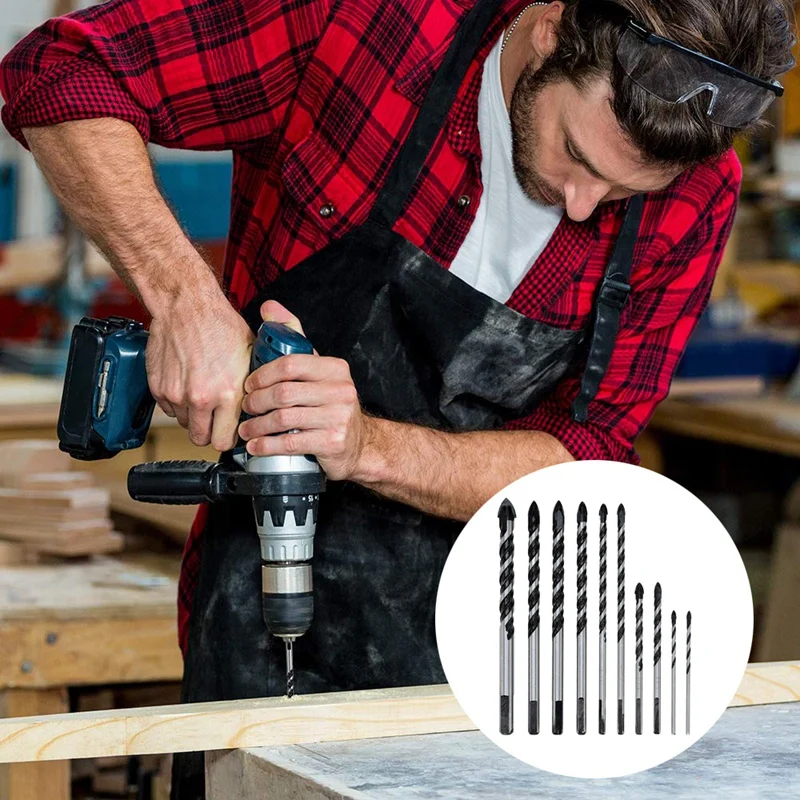 10 шт набор сверл для кладки (плитка кирпич цемент бетон стекло пластик дерево)