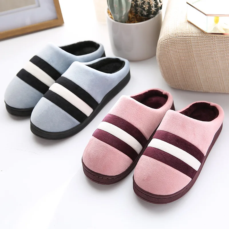 Зимние теплые домашние тапочки для пары обувь комнаты спальни дома женские