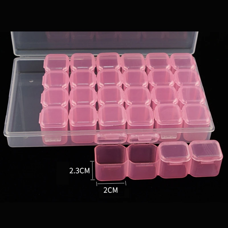 28 решеток пластиковый органайзер для макияжа коробки хранения маникюрные