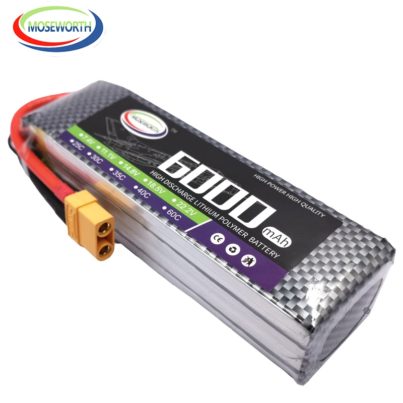 MOSEWORTH батареи 4S 14,8 V 6000mAh 40C RC Drone LiPo батарея для RC самолета квадрокоптера дрона автомобиля лодки батарея 4S 6Ah AKKU