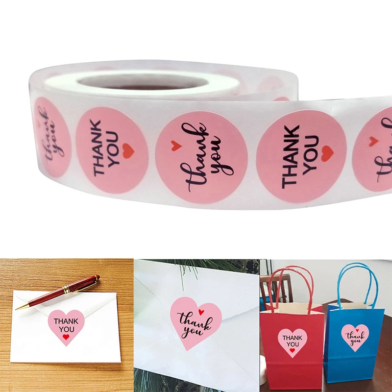 500 шт. круглые/розовые наклейки в форме сердца спасибо сделай сам | Дом и сад