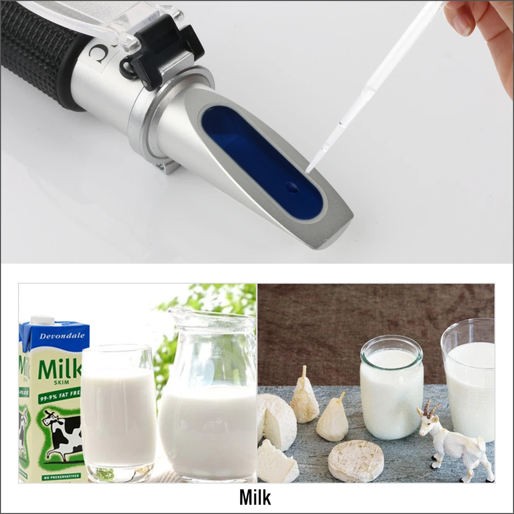 RZ Milk Concentration Refractometer Auto Refractometers Digital 0-20% Handheld Milk Refractometers Brix Portable Refractometer