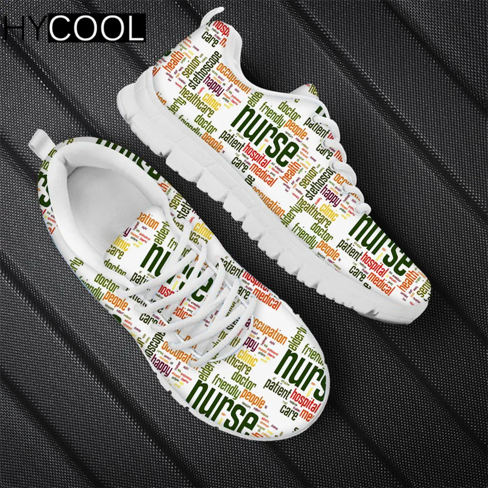 

Женские кроссовки HYCOOL, сетчатые, для бега, с принтом надписей, на платформе, 2021