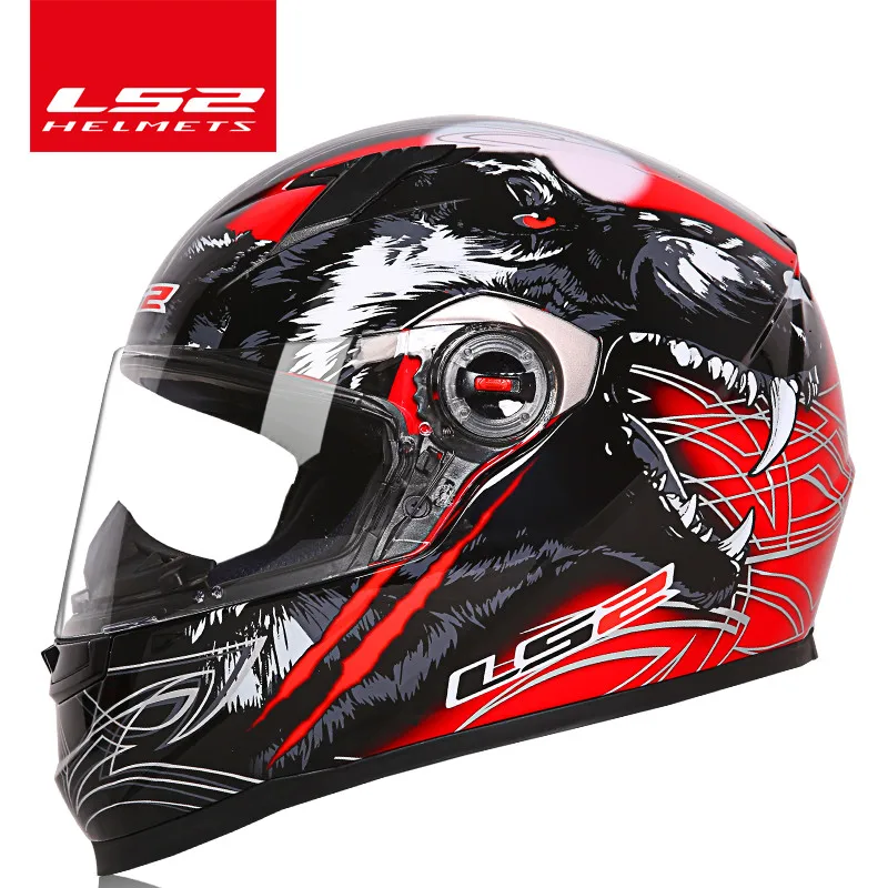 LS2 global store LS2 FF358 Полнолицевой мотоциклетный шлем, мотоциклетный шлем для кросс-гонок, Сертификация ECE, Мужской и Женский шлем casco moto casque - Цвет: red wolf totem