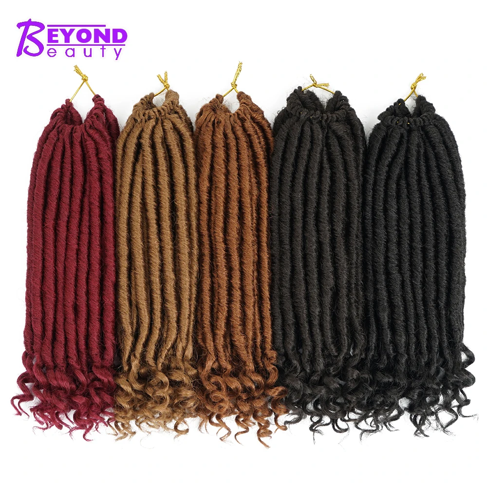 14inch Goddess Faux Locs Crochet Hair Synthetic Handmade Dreads Hair Beyond Beauty Ombre Crochet Dreadlocks Hair Extensions