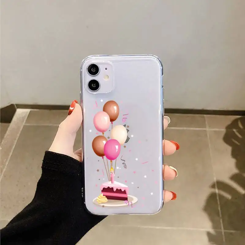 

Love Heart Balloon Fundas Phone Case Transparent for iPhone 11 12 mini pro XS MAX 8 7 6 6S Plus X 5S SE 2020 XR