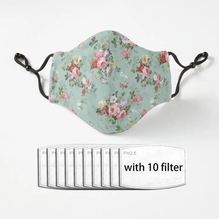 

Chic elegant pink roses beautiful flowers pattern Adult Facial Mask Dust Reusable Polyester Face Mouth Mask