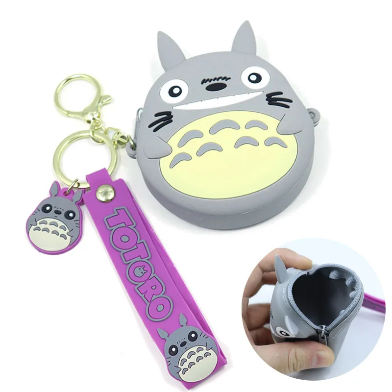 

Totoro Bag Key Chain Wallets Anime Bags Women's Girl Purses Bag Fashion Cartoon Keyrings Handbags ID Card Coin Purse Keyholder