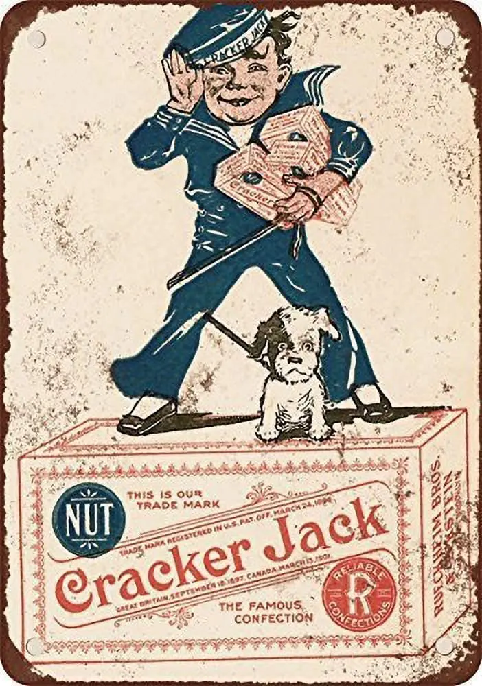 Bobdsa Mrute Cracker Jack оловянный знак, винтажный железная плитка, популярный постер ручной работы для бара, кафе