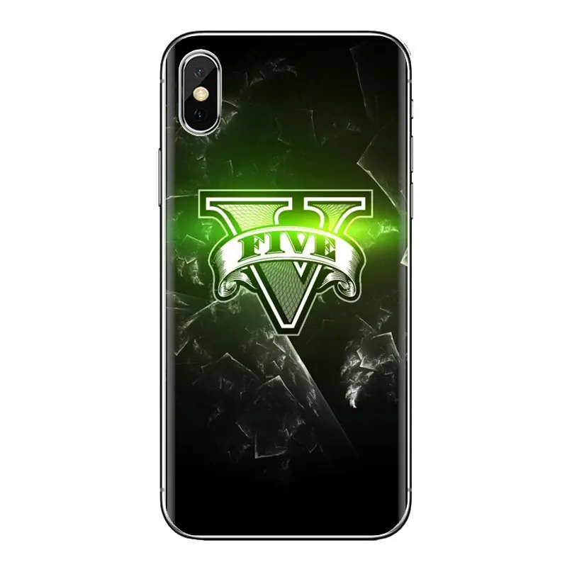 Для iPhone XS Max XR X 4 4s 5 5S 5C SE 6 6S 7 8 Plus samsung Galaxy J1 J3 J5 J7 A3 A5 Grand Theft Auto GTA логотип мягкий Чехол