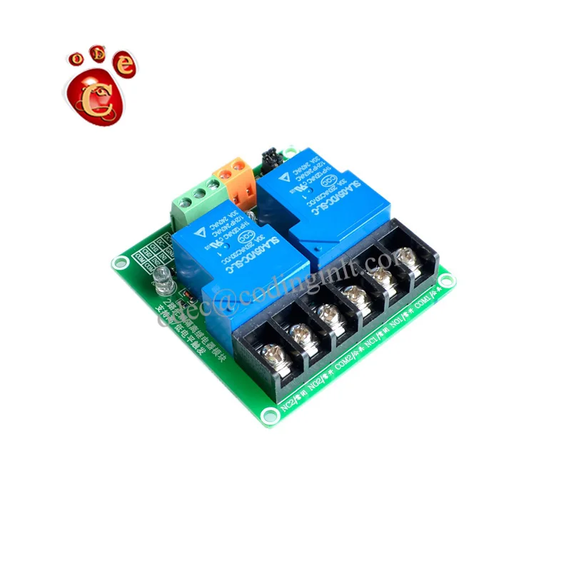 2 канальный 30A высокого и низкого уровня триггерный релейный модуль 5V