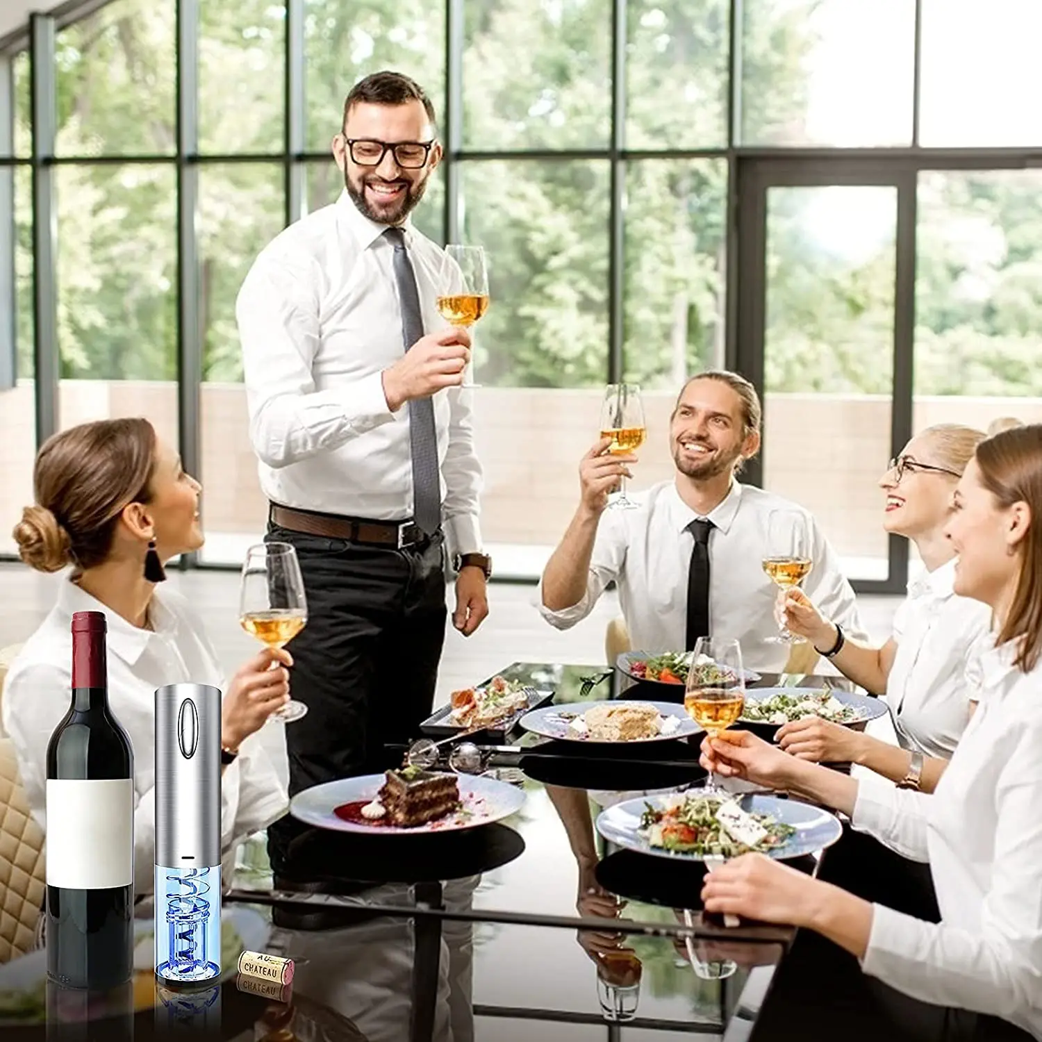 

Electric Wine Opener,Electric Wine Bottle Opener NEVER STOP WORKING in Fully Charge, with Foil Cutter and USB Charge Cable