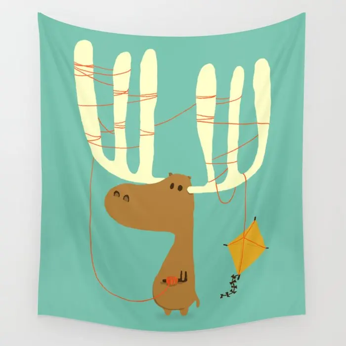 

A Moose Ing Wall Tapestry Wall Hanging Art Coverlet Bedding Blanket Sheet Throw Home Decor Yoga Mat