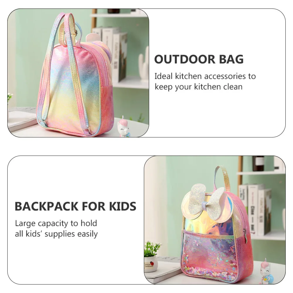 

1Pc Bowknot Kids Backpack Sequins Kindergarten School Bag (Assorted Color)