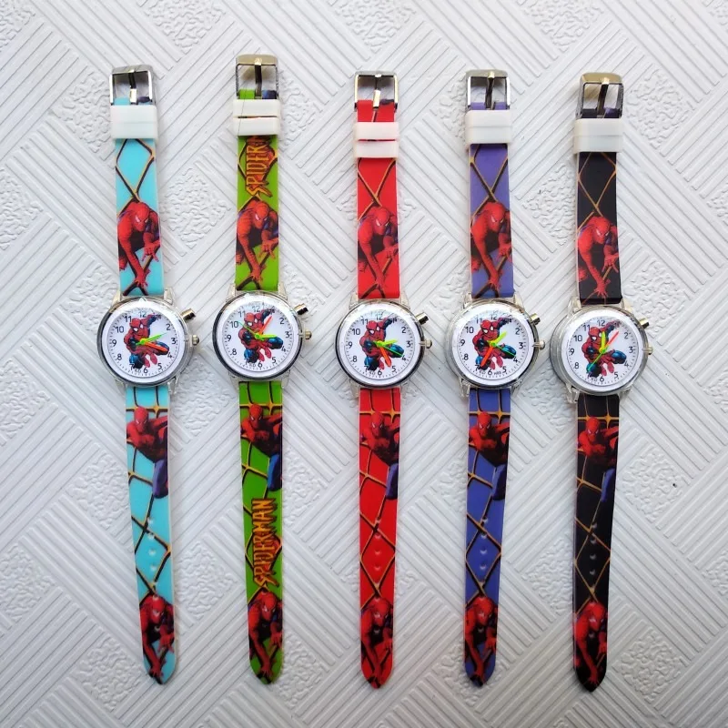 

New Children's Luminous Watch Cartoon Sports Car Spidermans Football Strap Quartz Kid Watch for Boys Flowers for Girls Clock