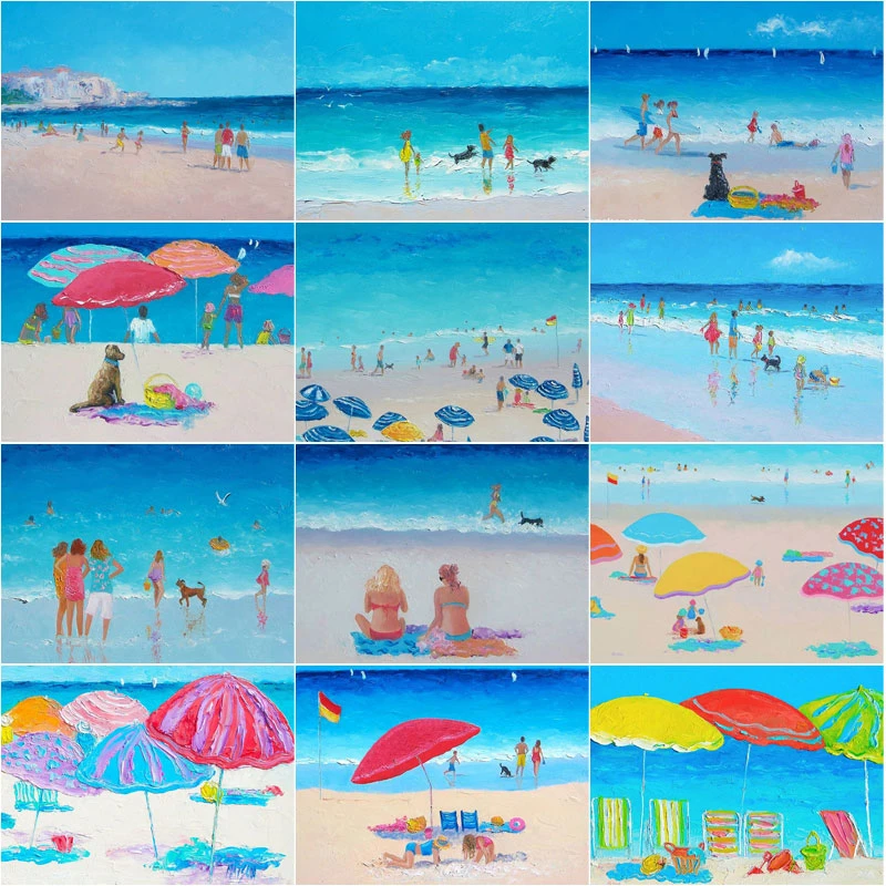 

Beach Scenery Travel Diy 5D Diamond Paintings Seaside Vacation Full Square and Round Embroidery Mosaic Cross Handmade Home Decor