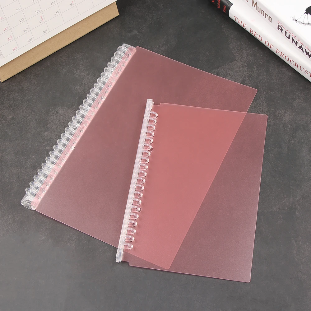 A5/B5 20/26 Hole Binder Circle синий/розовый полипропиленовый чехол с листьями индексный