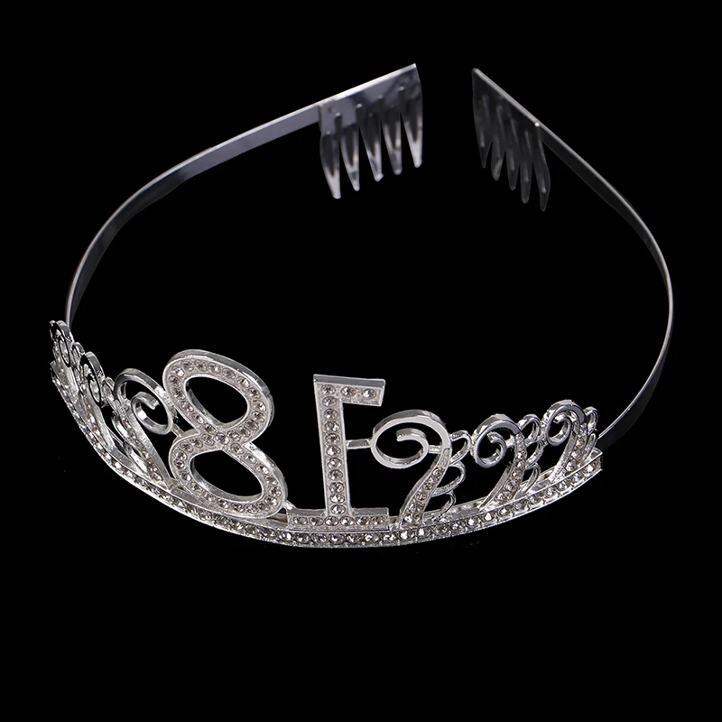 Новый 18 лет короны для празднования дня рождения Хрустальная лента волос диадема