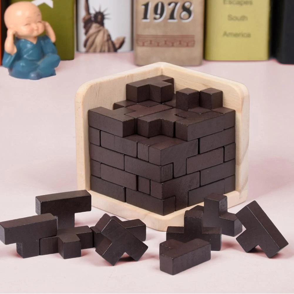 3D Wooden Puzzles IQ Toy 54T Russia Ming Luban Cubes Educational Toys For Children Kids Adults IQ Brain Teaser Burr IQ Toys