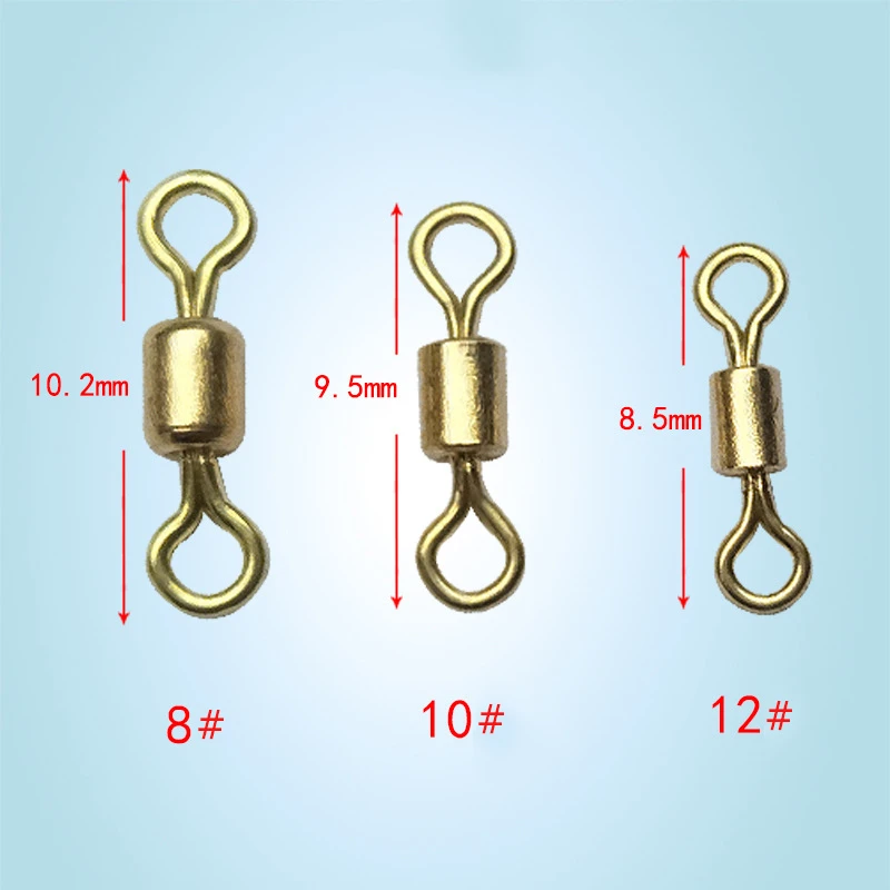 Wholse золотой рыболовный разъем Rolling Swivel 1000 шт./лот 8#10#12# основная линия подсоединение кольцо рыболовные принадлежности PESCA