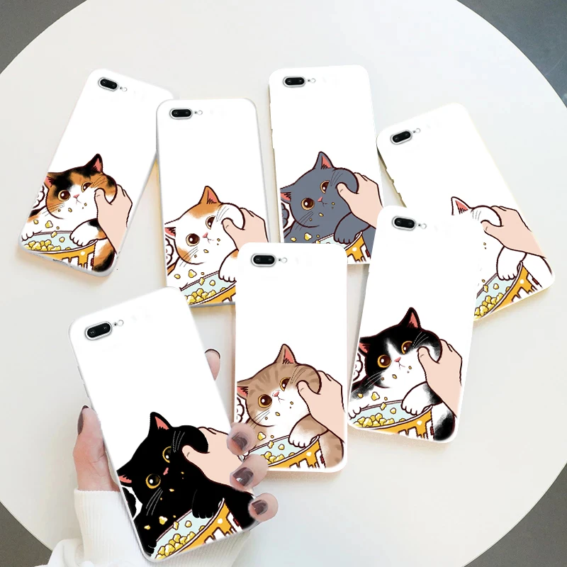

Cute Greedy Cat Phone Cases For Apple iPhone 11 12 Pro XS MAX Mini 6 6S 7 8 Plus X XR For 11 12 Pro MAX SE 2020 Funda Coque