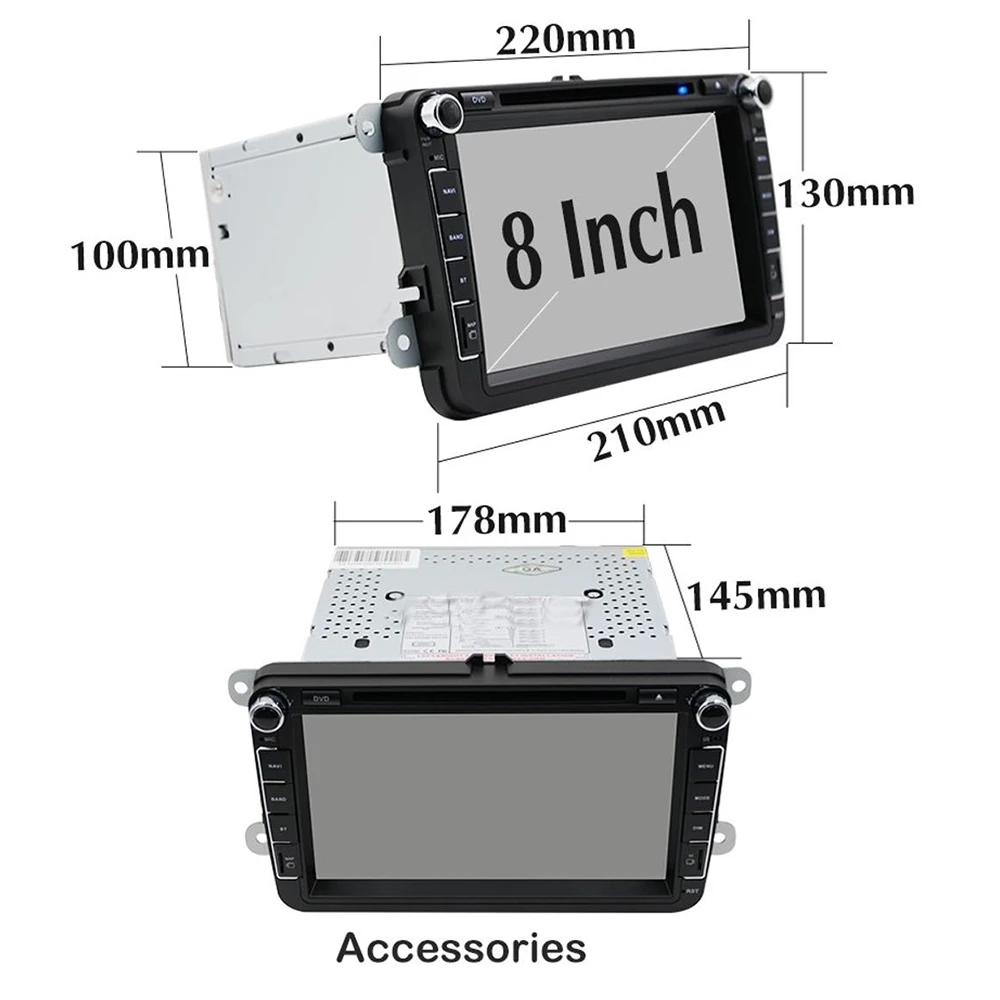 2 Din 8 &quotавтомобильное радио DVD GPS-навигация SD-карта и USB для VW Caddy Golf Jetta Polo Sedan Touran 3G